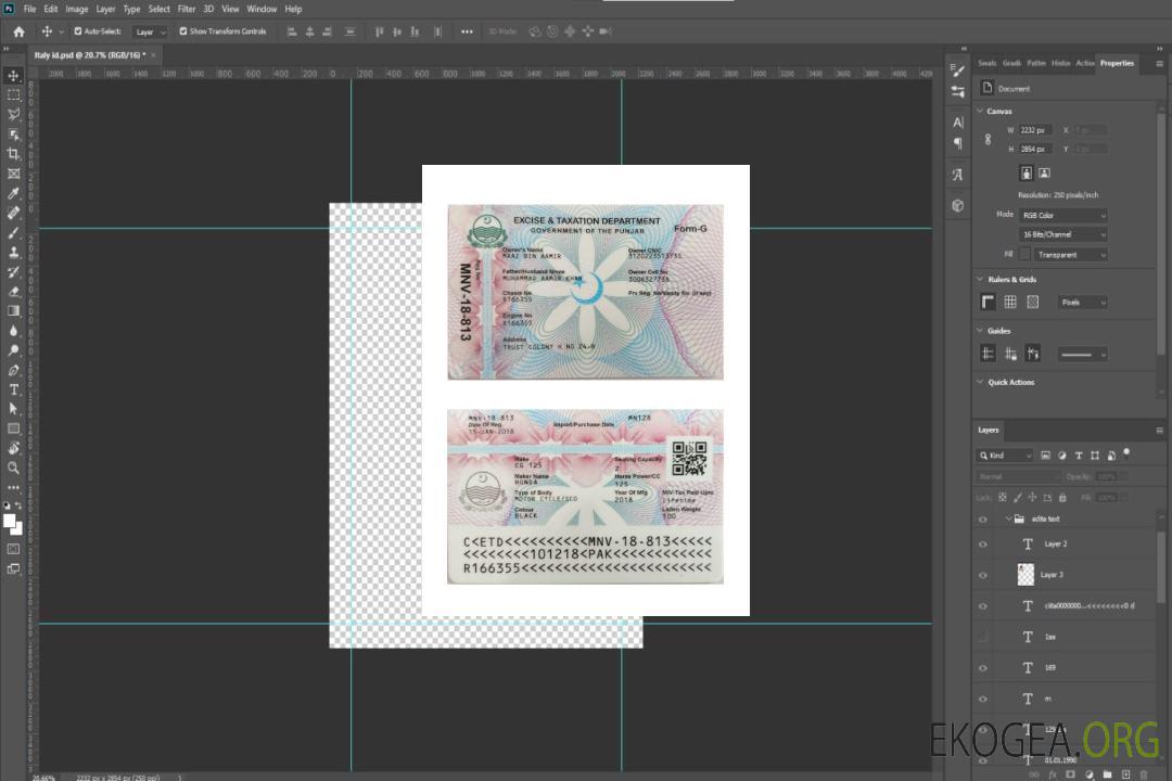 Carte d'immatriculation du véhicule en Inde template Carte d'immatriculation du véhicule en Inde template